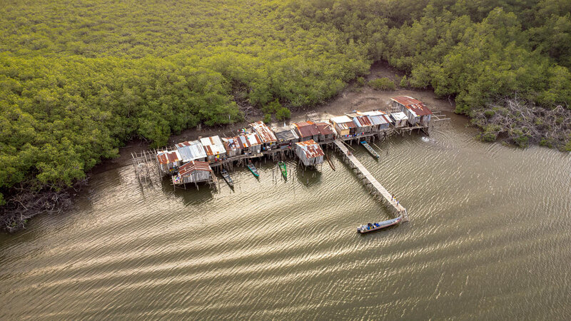 Vista aérea tomada por un dron de la comunidad de Punta de Miguel, en donde vive Rosa.