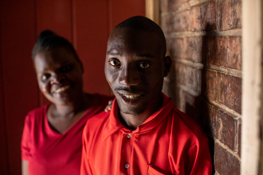 Cynthia with son Preacher. Her thriving business allows her to send her children to school, including a special one for Preacher. WFP/Cynthia Matonhodze